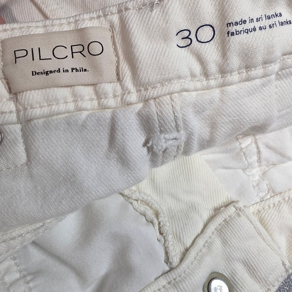 Anthropologie Pilcro Womens 30 Mid Rise Relaxed Tapered Jeans Floral Lasercut - Picture 13 of 15